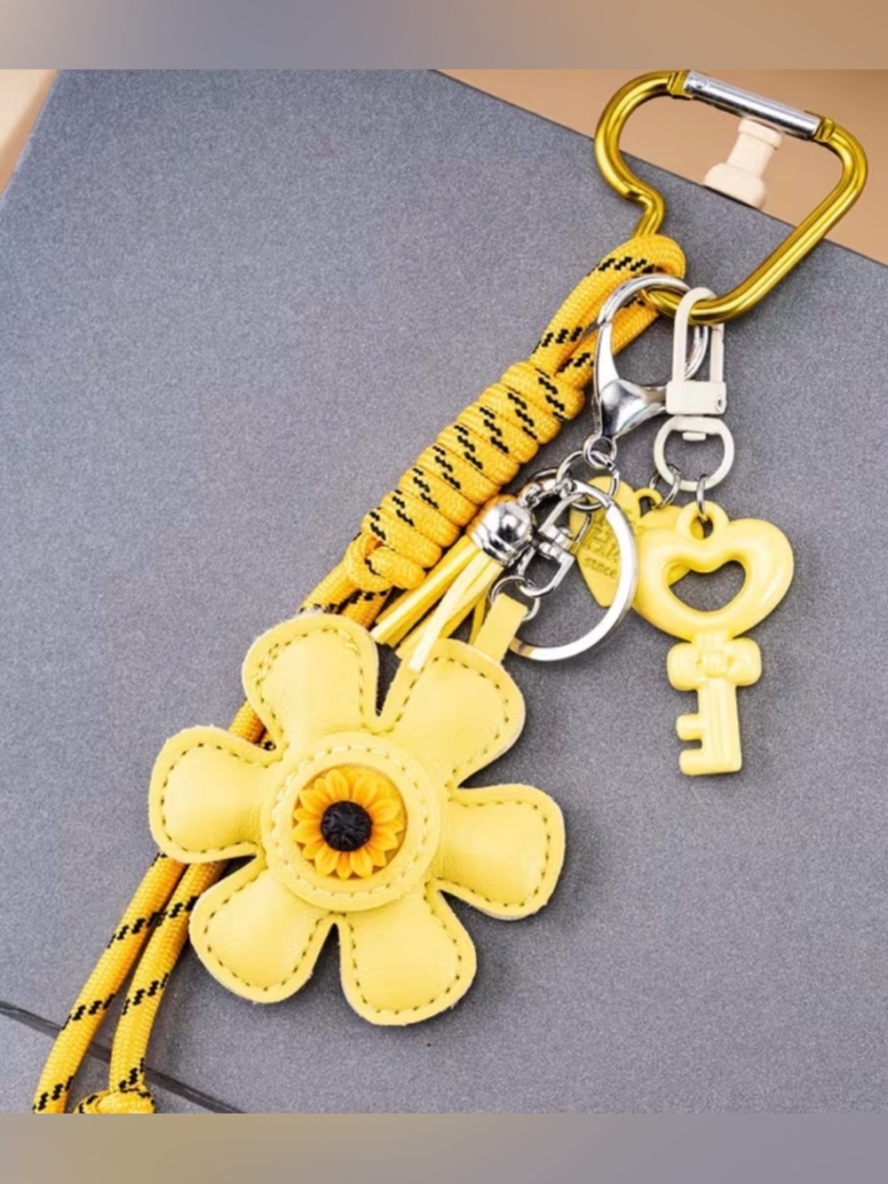 Yellow Key & Card Holder bag charm - Picture 2 of 5